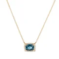 David Yurman 18kt yellow gold Petite Chatelaine topaz and diamond necklace - Blue