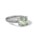 David Yurman sterling silver Chatelaine prasiolite and diamond ring - Green