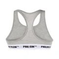 Philipp Plein logo band sports bra - Grey