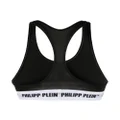 Philipp Plein logo band sports bra - Black