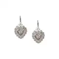 Dolce & Gabbana 18kt white gold Devotion diamond and pearl sacred heart earrings - Silver