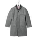 Thom Browne Kids Chesterfield Melton wool coat - Grey