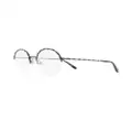 Elie Saab wavy-detail round-frame glasses - Black