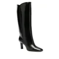 Saint Laurent Jane monogram leather boots - Black