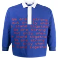 Ports V slogan-print polo shirt - Blue