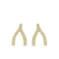 Jennifer Meyer 18kt yellow gold mini diamond wishbone stud earrings