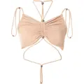 Dion Lee gathered butterfly crop top - Pink