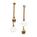 Alexander McQueen pearl-embellished skull pendant earrings - Gold