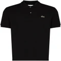 Lacoste logo-patch short-sleeve polo shirt - Black