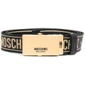 Moschino grosgrain logo belt - Black