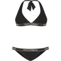 Dolce & Gabbana logo-tape halterneck bikini - Black