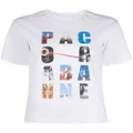 Rabanne logo print T-shirt - White