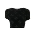 CHANEL Pre-Owned 1990s interlocking CC logo cropped top - Black