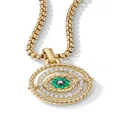 David Yurman 18kt yellow gold Evil Eye Mobile emerald and diamond amulet