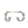 David Yurman sterling silver Petite Infinity diamond huggie hoop earrings