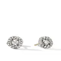 David Yurman sterling silver Petite Infinity diamond stud earrings