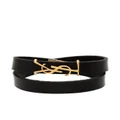 Saint Laurent monogram double-wrap bracelet - Black