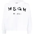 MSGM logo-print long-sleeve hoodie - White