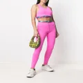 MSGM printed waistband logo sports bra - Pink