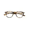 Garrett Leight tortoiseshell-effect round-frame glasses - Brown