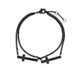 Dsquared2 layered cross charm bracelet - Black