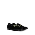 Philipp Plein embroidered velvet loafers - Black