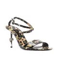 Philipp Plein leopard-print strappy sandals - Brown