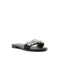 Philipp Plein embellished leather sandals - Black