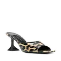 Philipp Plein leopard-print square-toe sandals - Black