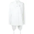 Dion Lee logo-print snap fastening shirt - White