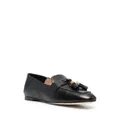 Stuart Weitzman Wylie tassel-embellished leather loafers - Black