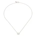 Tory Burch Miller Double T crystal necklace - Silver