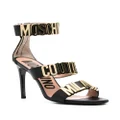 Moschino logo-letter leather sandals - Black