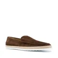 Tod's almond-toe suede loafers - Brown