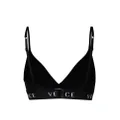 Versace logo-band soft triangle bra - Black