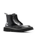 Karl Lagerfeld Troupe brush-logo combat boots - Black
