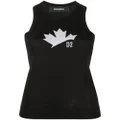 Dsquared2 maple leaf motif knitted tank top - Black