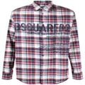 Dsquared2 logo-print flannel shirt