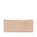 Saint Laurent quilted pebbled leather cardholder - Neutrals