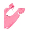 Moschino Kids ruffle logo print swimsuit - Pink