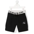 Calvin Klein Kids logo waistband shorts - Black