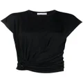 Rabanne side-wrap T-shirt - Black