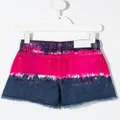 Alberta Ferretti Kids tie-dye denim shorts - Pink
