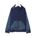 Herno Kids logo-print zip-up hooded jacket - Blue