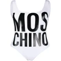 Moschino logo-print swimsuit - White