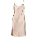 Michelle Mason wrap-front silk mini dress - Brown