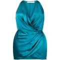 Michelle Mason silk halterneck mini dress - Blue