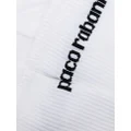 Rabanne logo intarsia ribbed socks - White