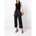 Dion Lee cropped leather trousers - Black