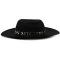 Maison Michel Virginie logo-tape fedora hat - Black